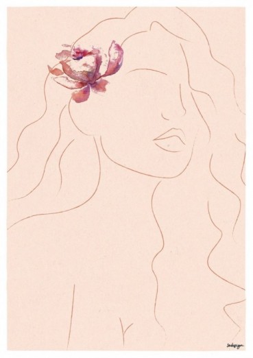 Femme à fleur Carte postale...