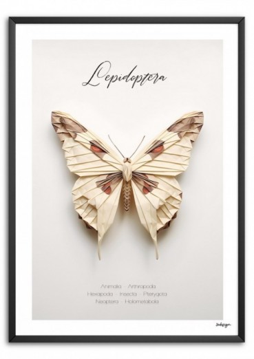 Papillon origami Affiche