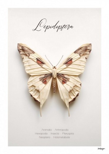 Papillon origami Affiche