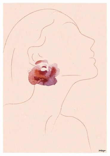 Femme à fleur Carte de vœux...